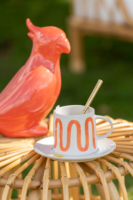 Set ceasca cu farfurie, Porţelan, Orange [1]