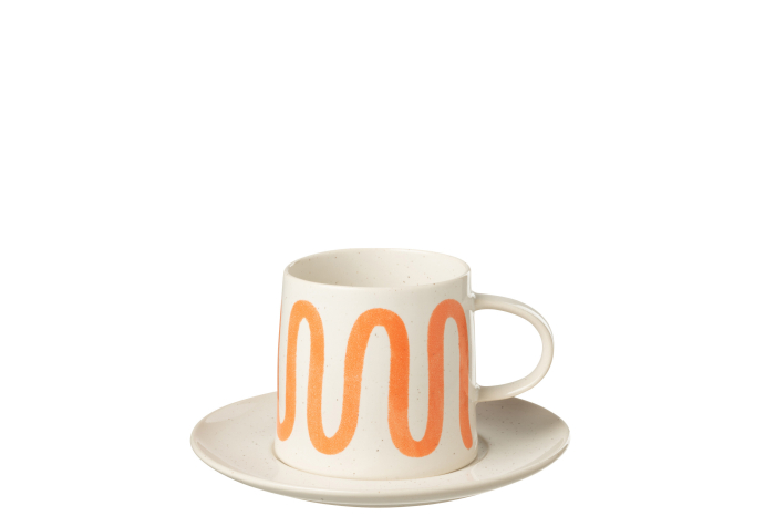 Set ceasca cu farfurie, Porţelan, Orange [2]