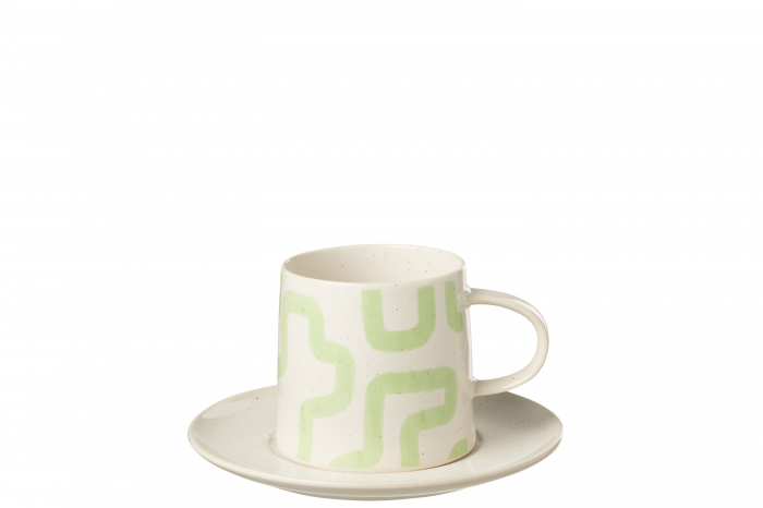 Set ceasca cu farfurie,Porţelan, Verde [1]