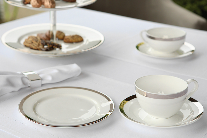Set ceasca si farfurie pentru cappuccino PLATINUM, portelan,8x17 cm [2]