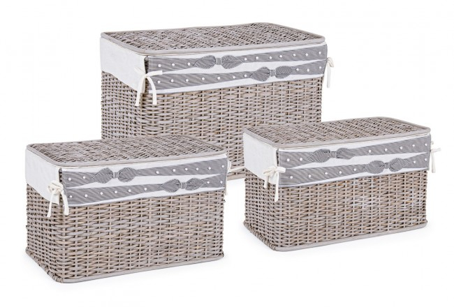 Set de 2 cutii de depozitare Elegantly, Lemn, Maro, 56/61/66x33/36/41x33/38/43 cm [2]