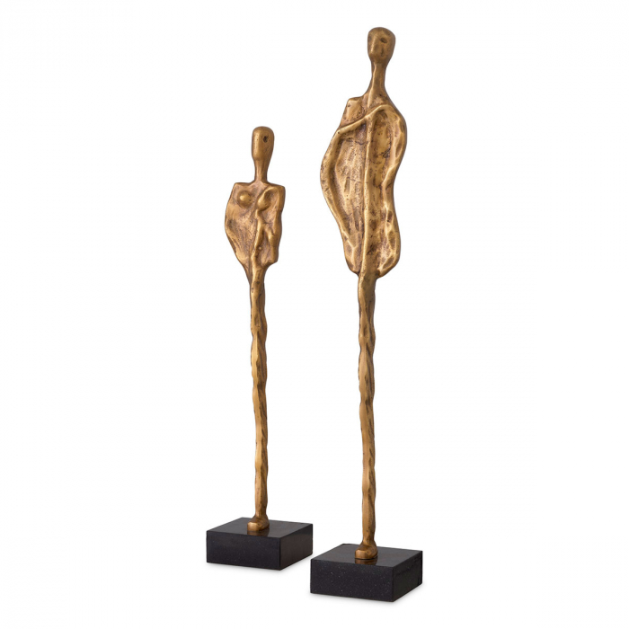 Set de 2 figurine, Dual, finisaj din alamă cu aspect vintage [1]