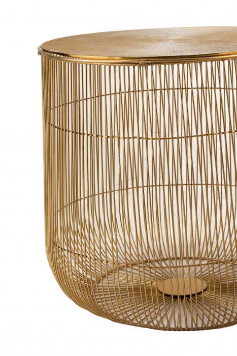 Set de 2 masute Basket, Metal, Auriu, 47x47x46.5 cm [2]