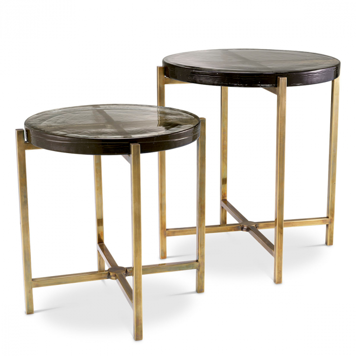 Set de 2 măsuțe laterale Haymann, finisaj din alamă cu aspect vintage [1]