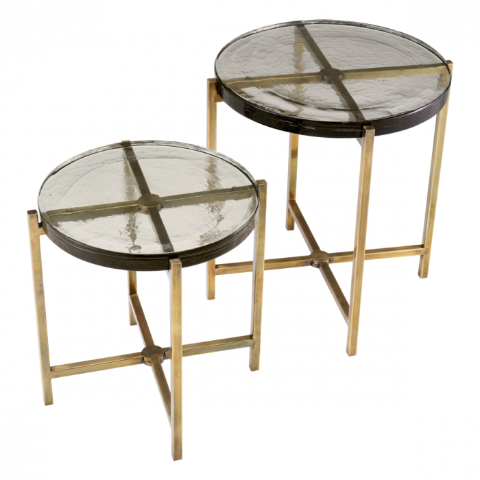 Set de 2 măsuțe laterale Haymann, finisaj din alamă cu aspect vintage [4]