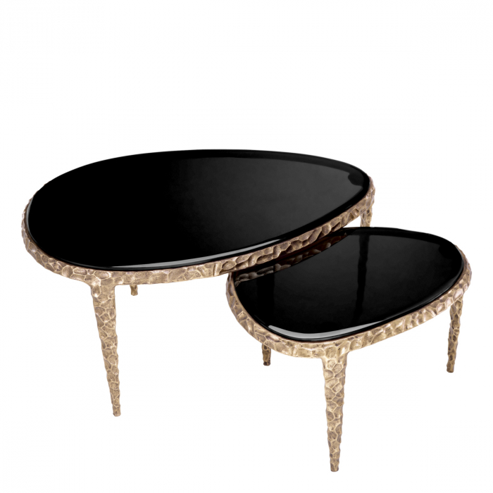 Set de 2 măsuțe laterale Livana, finisaj din alamă cu aspect vintage [4]