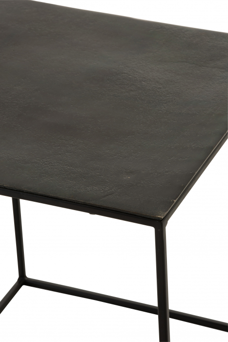 Set de 2 masute Square, Aluminiu, Negru/Verde, 50.5x50.5x55.5 cm [4]