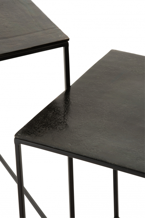 Set de 2 masute Square, Aluminiu, Negru/Verde, 50.5x50.5x55.5 cm [3]