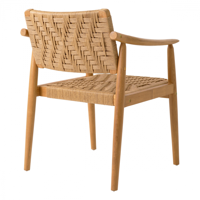 Set de 2 scaune de exterior Coral Bay din tec natur, Dims: W. 59.5 | D. 57.5 | H. 78.5 | SD. 48 | SH. 45 | AH. 64.5  (CM) [5]