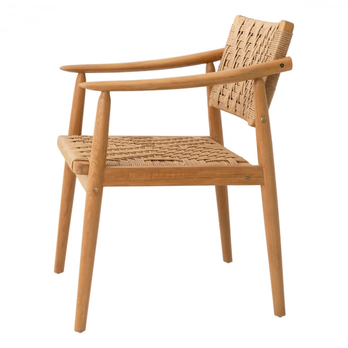 Set de 2 scaune de exterior Coral Bay din tec natur, Dims: W. 59.5 | D. 57.5 | H. 78.5 | SD. 48 | SH. 45 | AH. 64.5  (CM) [4]