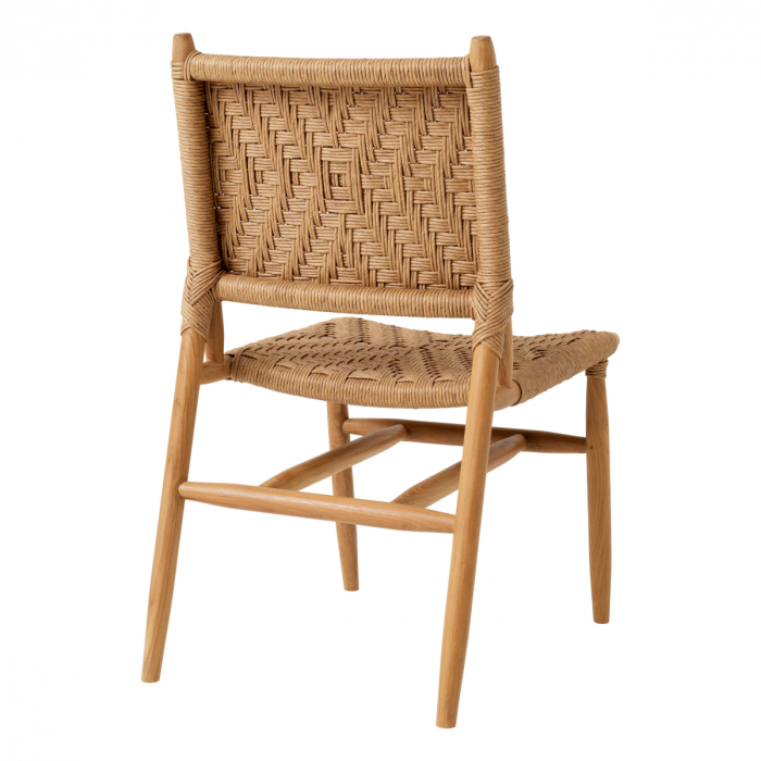 Set de 2 scaune de exterior Laroc din tec natur, Dims: W. 49.5 | D. 65.5 | H. 88 | SD. 42 | SH. 46  (CM) [5]