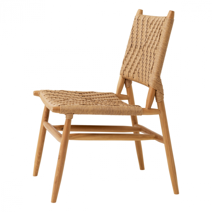 Set de 2 scaune de exterior Laroc din tec natur, Dims: W. 49.5 | D. 65.5 | H. 88 | SD. 42 | SH. 46  (CM) [6]
