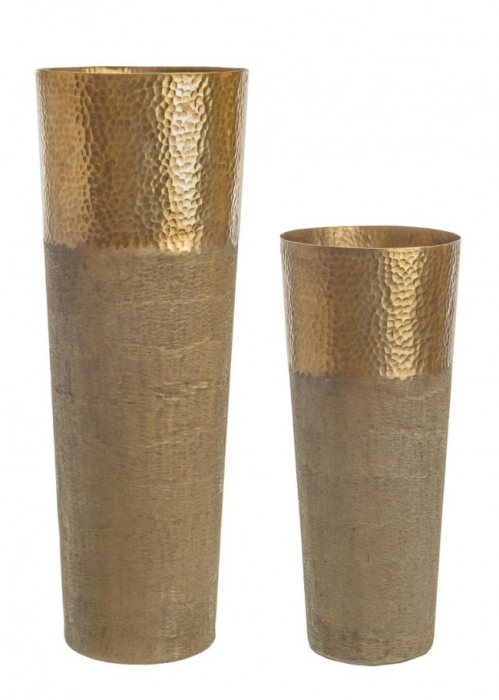 Set de 2 vaze Hammel, Aluminiu, Aramiu, 22 25x53 70 cm