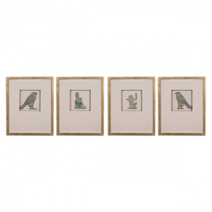 Set de 4 incrustații de artă de perete Hermopolis, Dims: L. 53 | W. 43 | D. 4 | H. 53 | per frame (CM) [1]