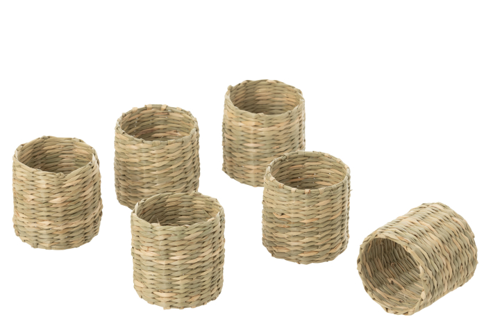 Set de 6 inele de servetel din iarba de mare, natur | L 5X l 5X H 5 cm [2]