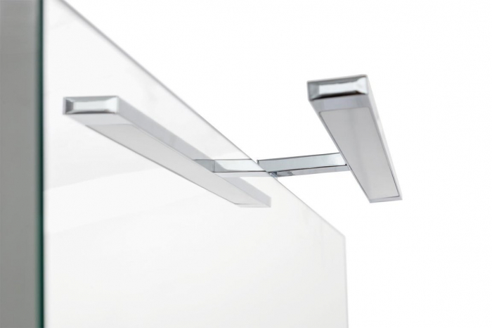 Set de baie cu 6 piese PERTH, Melamina/Aluminiu/Abs/Sticla/Ceramica/Metal, Alb, 100x45x190 cm [5]