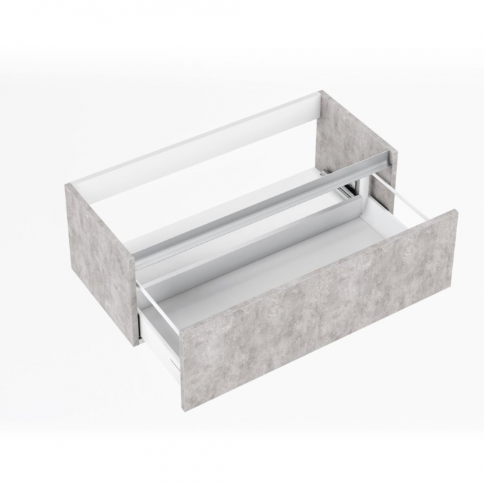 Set de baie cu 6 piese PERTH, Melamina/Aluminiu/Abs/Sticla/Ceramica/Metal, Gri, 101x46.5x190 cm [2]