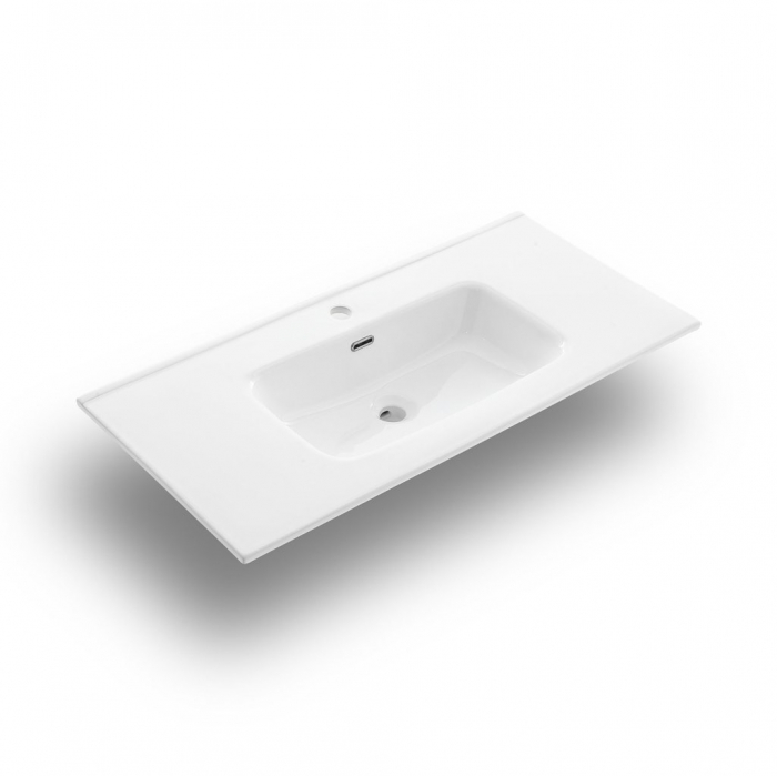 Set de baie cu 6 piese PERTH, Melamina/Aluminiu/Abs/Sticla/Ceramica/Metal, Gri, 101x46.5x190 cm [3]