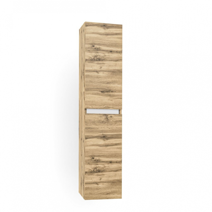 Set de baie cu 6 piese PERTH, Melamina/Aluminiu/Abs/Sticla/Ceramica/Metal, Maro deschis, 101x46.5x190 cm [7]