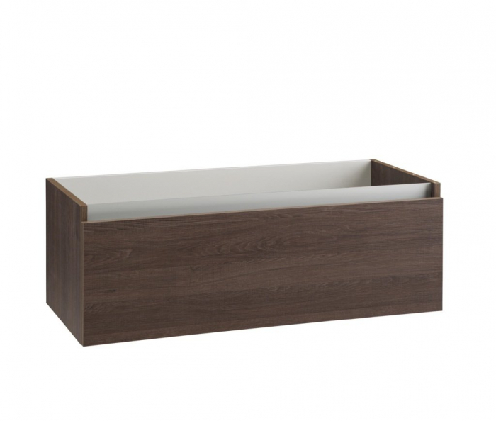 Set de baie cu 6 piese PERTH, Melamina/Aluminiu/Abs/Sticla/Ceramica/Metal, Maro inchis, 140x46.5x190 cm [2]
