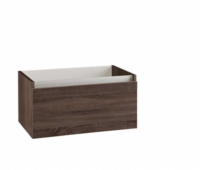 Set de baie cu 6 piese PERTH, Melamina/Aluminiu/Abs/Sticla/Ceramica/Metal, Maro inchis, 142x46x190 cm [2]
