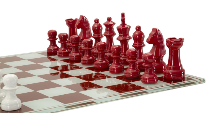 Set de sah rosu/alb 61x61x14 cm [2]