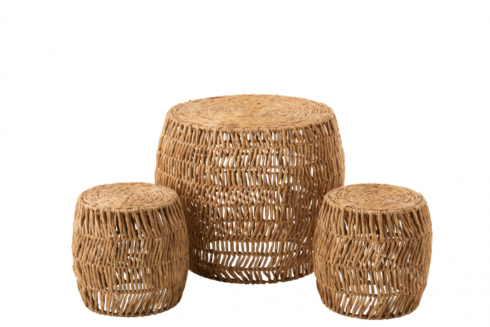 Set masa cu 2 scaune Maurice , Stuf/Ratan/Bambus, Natural, 76x76x63 cm [2]