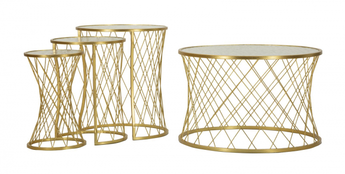 Set masute cafea, NOAH GOLD, 4 buc cm ø 70x45-47x54,5-36x50-28x45 [2]