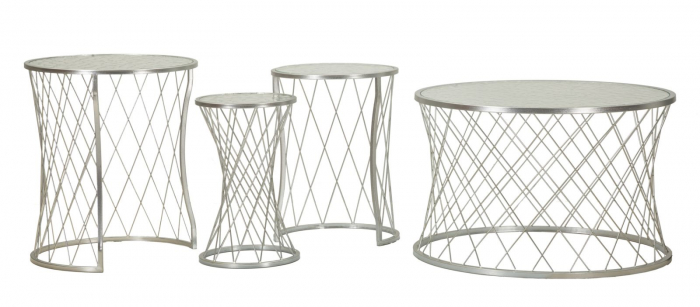Set masute cafea, NOAH SILVER, 4 buc cm ø 70x45-47x54,5-36x50-28x45 [1]