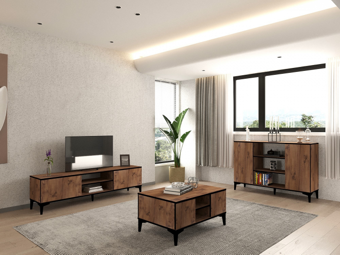 Set Mobila Sufragerie Devin - Atlantic Pine Negru