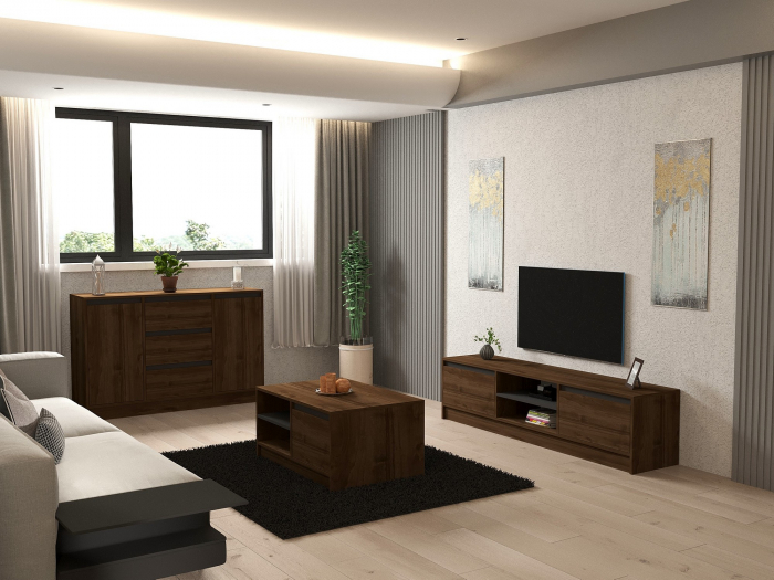 Set Mobila Sufragerie Pars - Nuc Antracit