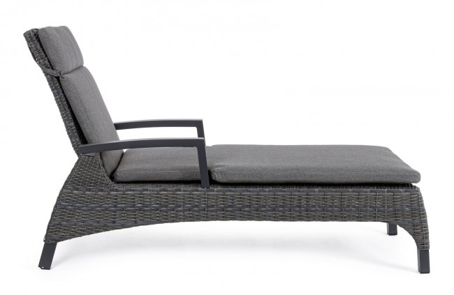 Sezlong Britton, Aluminiu, Negru, 70x205x106 cm [3]