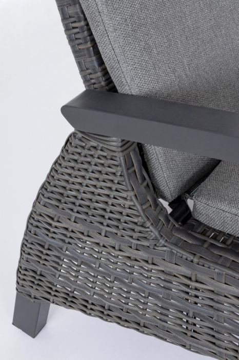 Sezlong Britton, Aluminiu, Negru, 70x205x106 cm [4]