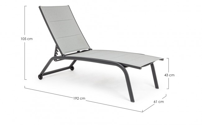 Sezlong Cleopas, Metal, Negru, 61x192x105 cm  [2]