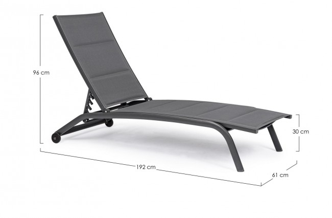 Sezlong Kleopas, Aluminiu, Gri inchis, 61x192x96 cm [2]