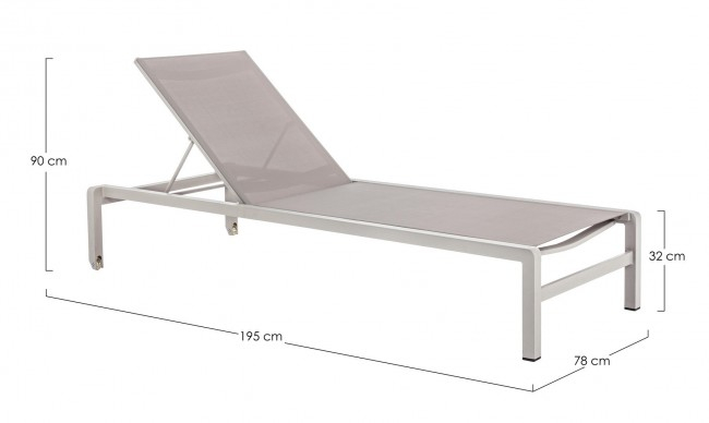 Sezlong Konnor, Aluminiu, Maro, 78x195x90 cm  [2]