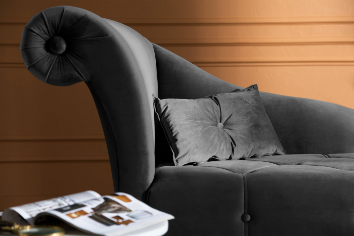 Sezlong living Diana, Gri inchis, 165x88x70 cm [2]