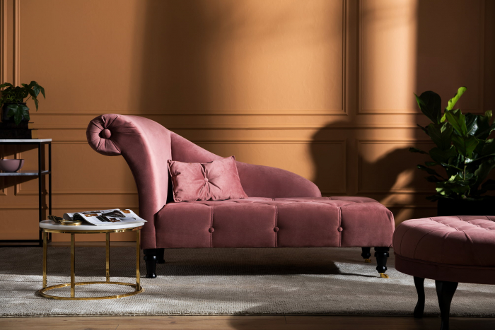 Sezlong living Diana, Roz inchis, 165x88x70 cm [2]