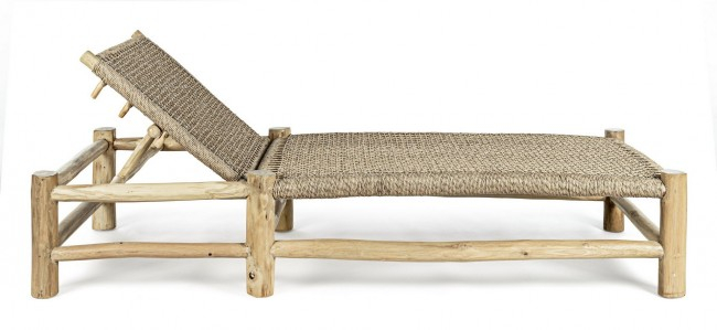 Sezlong Lompak, Lemn de tec, Maro, 80x185x70 cm [3]