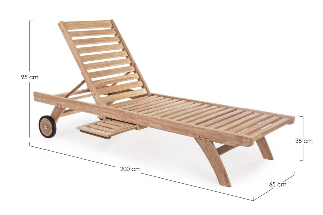 Sezlong Maryland, Lemn de tec, Maro, 65x200x95 cm  [3]