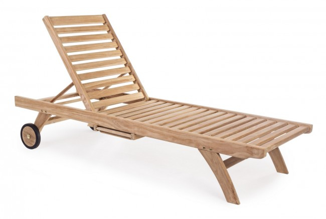Sezlong Maryland, Lemn de tec, Maro, 65x200x95 cm  [2]