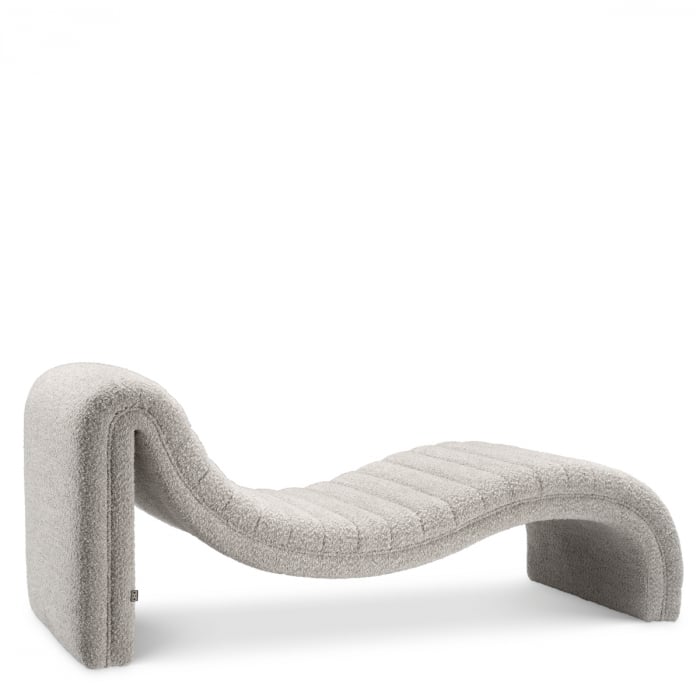 Sezlong/ Pat de zi Pioneer, bouclé gri, Dims: W. 165 | D. 61.5 | H. 65 | SH. 45  (CM) [3]
