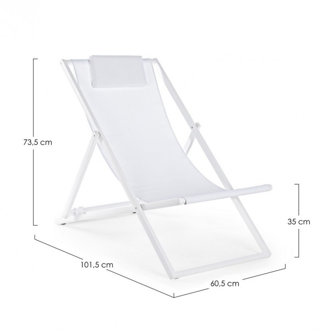 Sezlong Taylor, Aluminiu, Alb, 60.5x101.5x73.5 cm  [2]