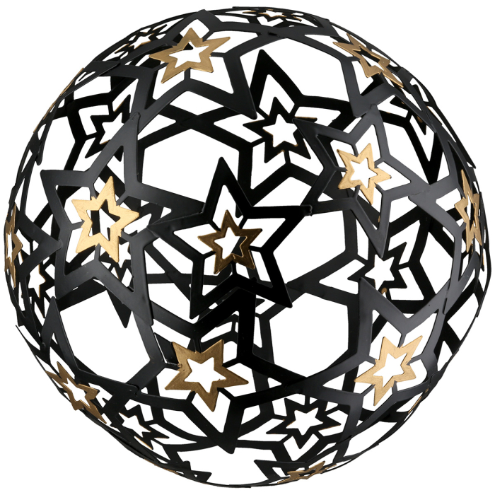 Sfera decorativa, Sfera, „Stea Moderna”, Model cu stea, Metal, negru, PU 3, D. 18,5 cm [4]