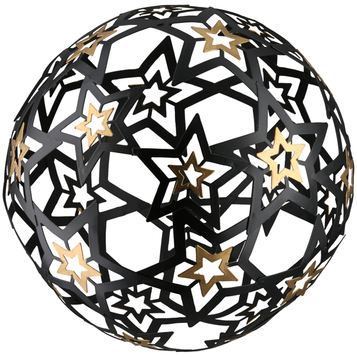 Sfera decorativa, Sfera, „Stea Moderna”, Model cu stea, Metal, negru, PU 3, D. 18,5 cm [3]