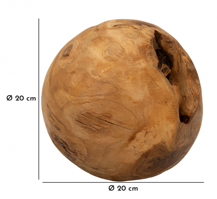 Sferă din lemn de tec reciclat ø 20 cm (piesa unica) [9]