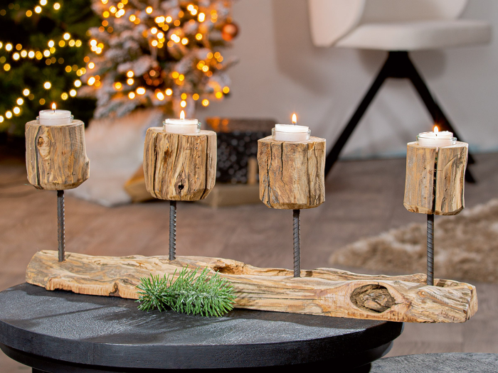 Sfesnic de Advent, „Drifty”, lemn, culori naturale, PU 2, L. 9 cm, l. 58 cm, H 20 cm, A. 30 cm [2]