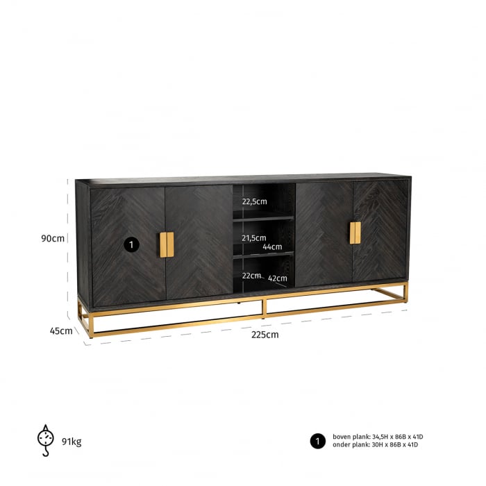 Comoda  Blackbone auriu 4-usi [4]