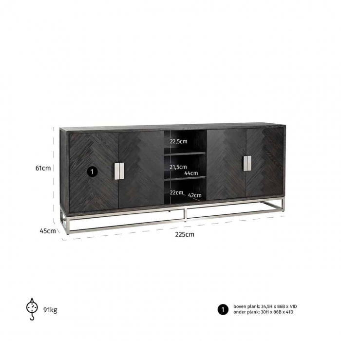 Comoda  Blackbone argintiu 4-usi [4]