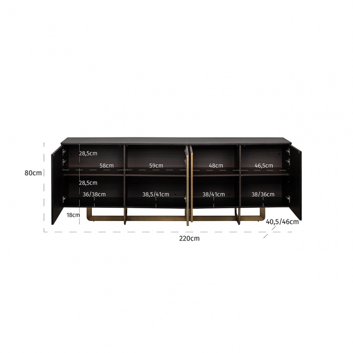 Bufet Dax cu 4 uși (negru cărbune) [4]